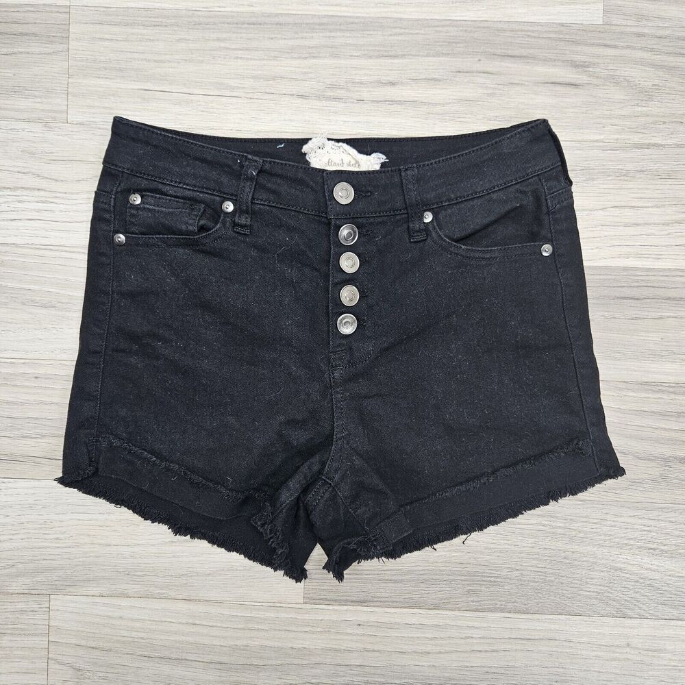 ALTAR'D STATE Womens Junior Black Button Fly Denim Shorts Size 3